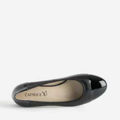 Caprice Escarpins|Ballerines^Ballerine cuir bout et talon vernis NOIR