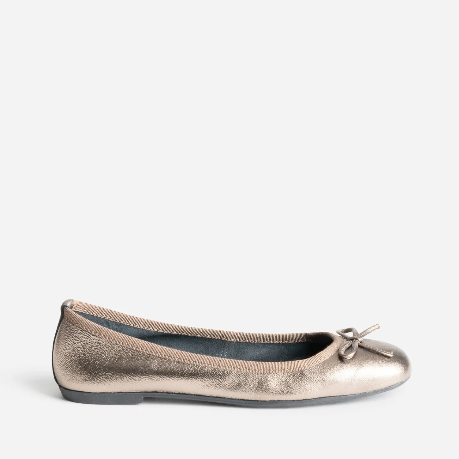 Eram Ballerines^Ballerine dorée foncée en cuir METALISE