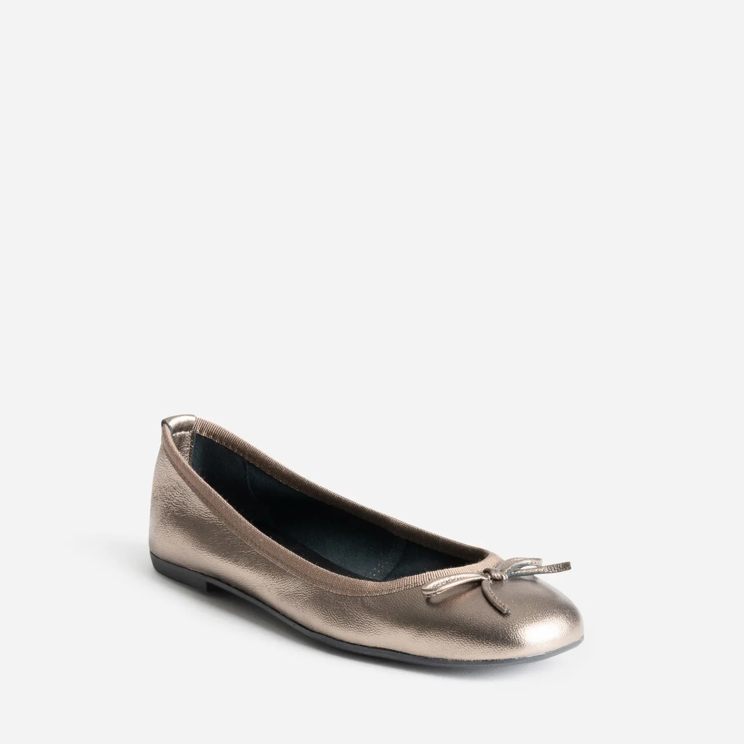 Eram Ballerines^Ballerine dorée foncée en cuir METALISE