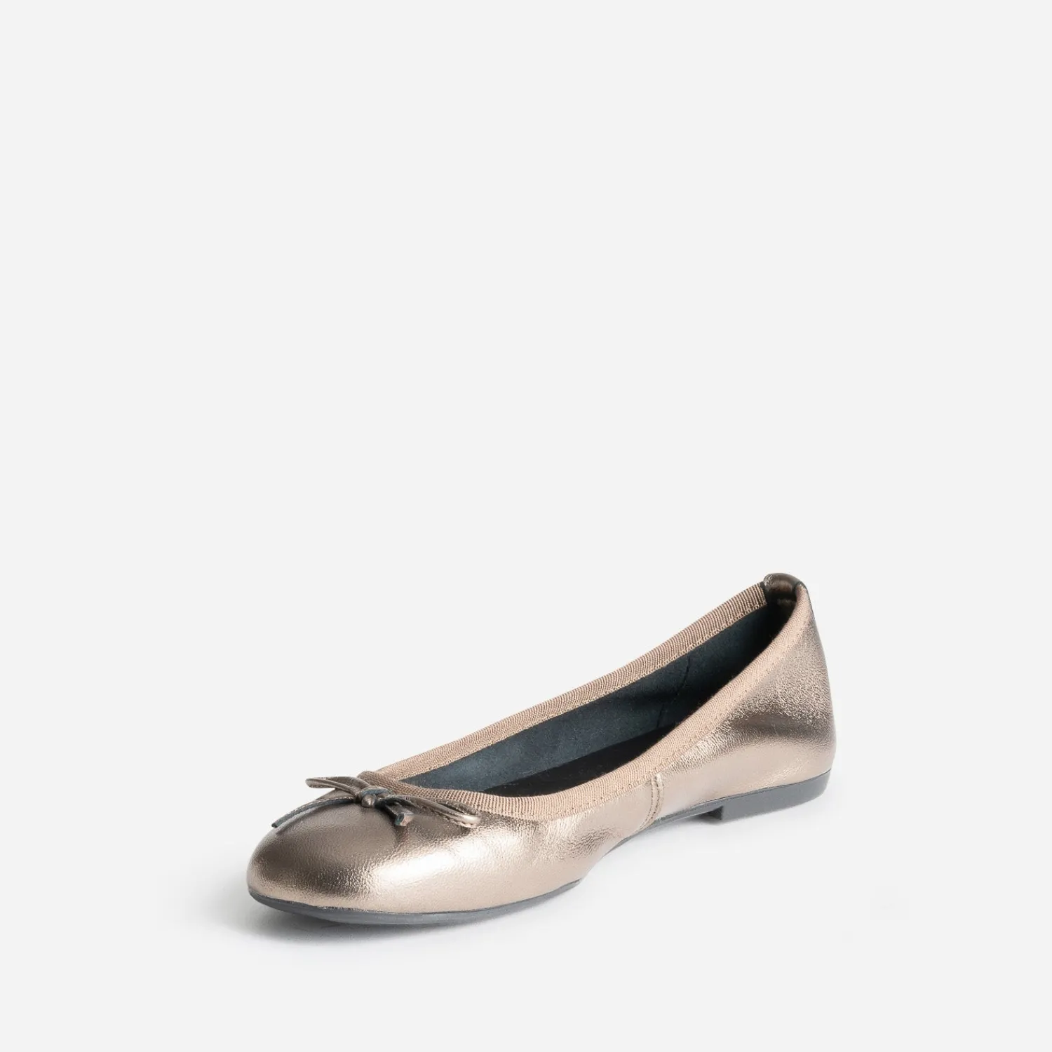 Eram Ballerines^Ballerine dorée foncée en cuir METALISE