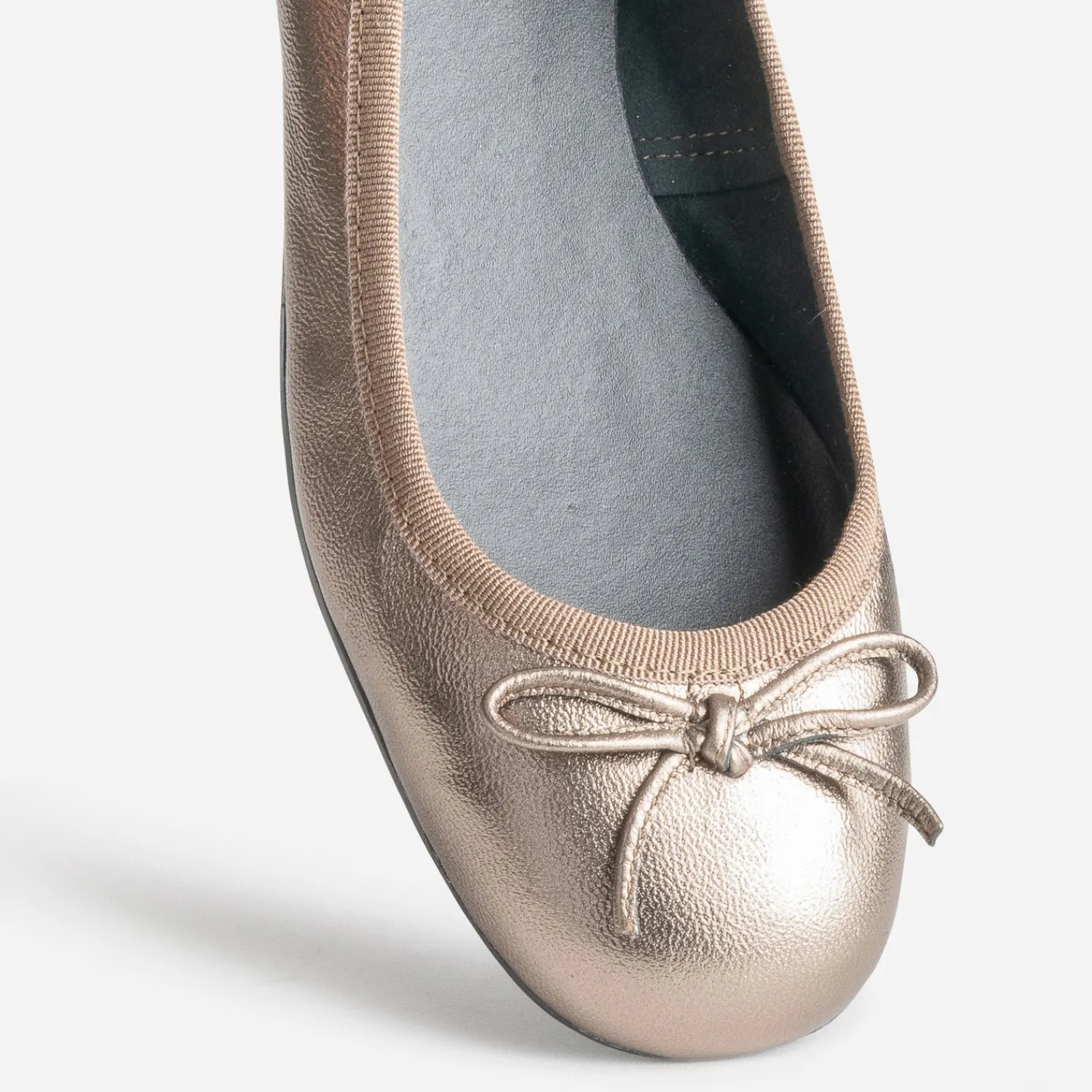 Eram Ballerines^Ballerine dorée foncée en cuir METALISE