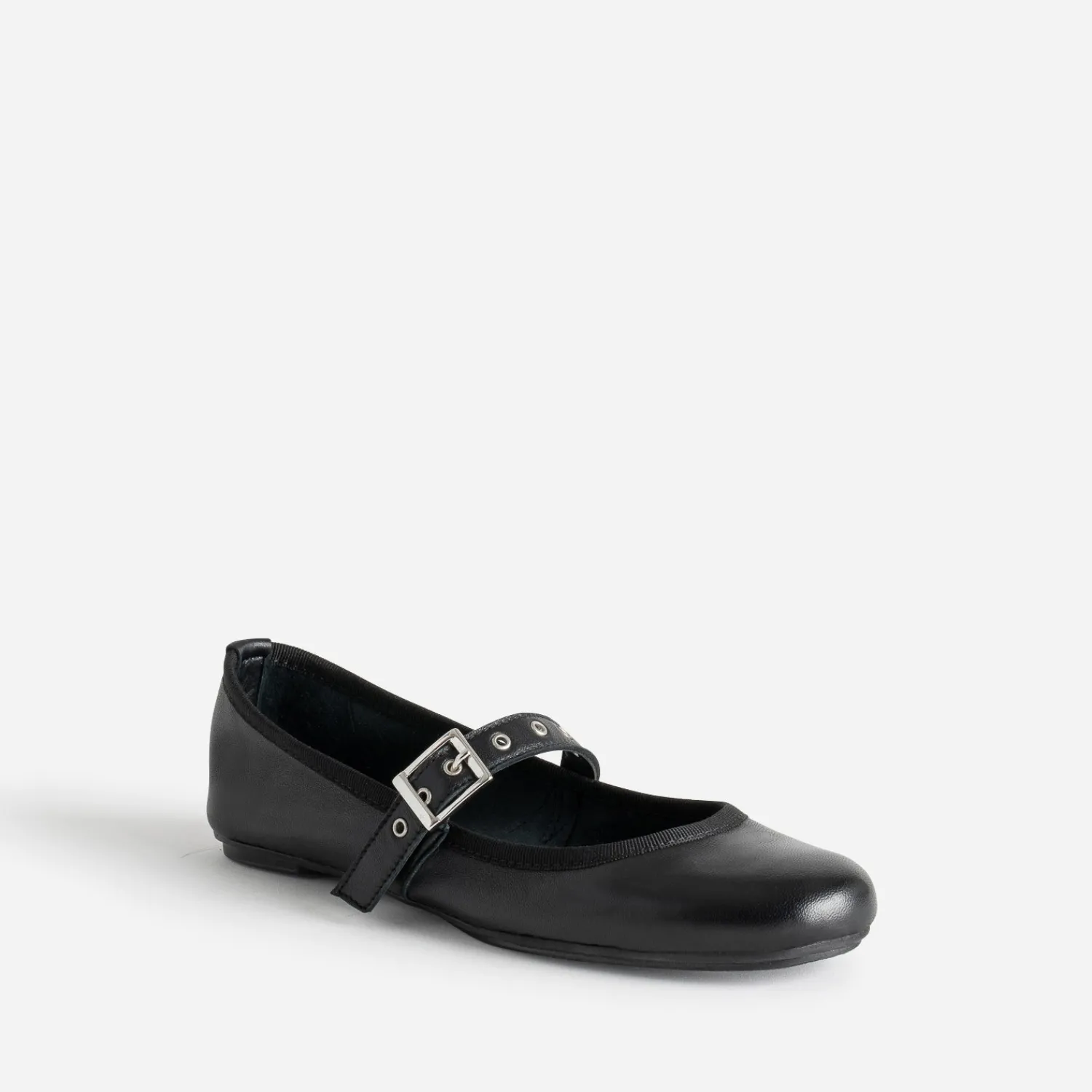 Eram Ballerines^Ballerine e en cuir avec bride à œillet NOIR