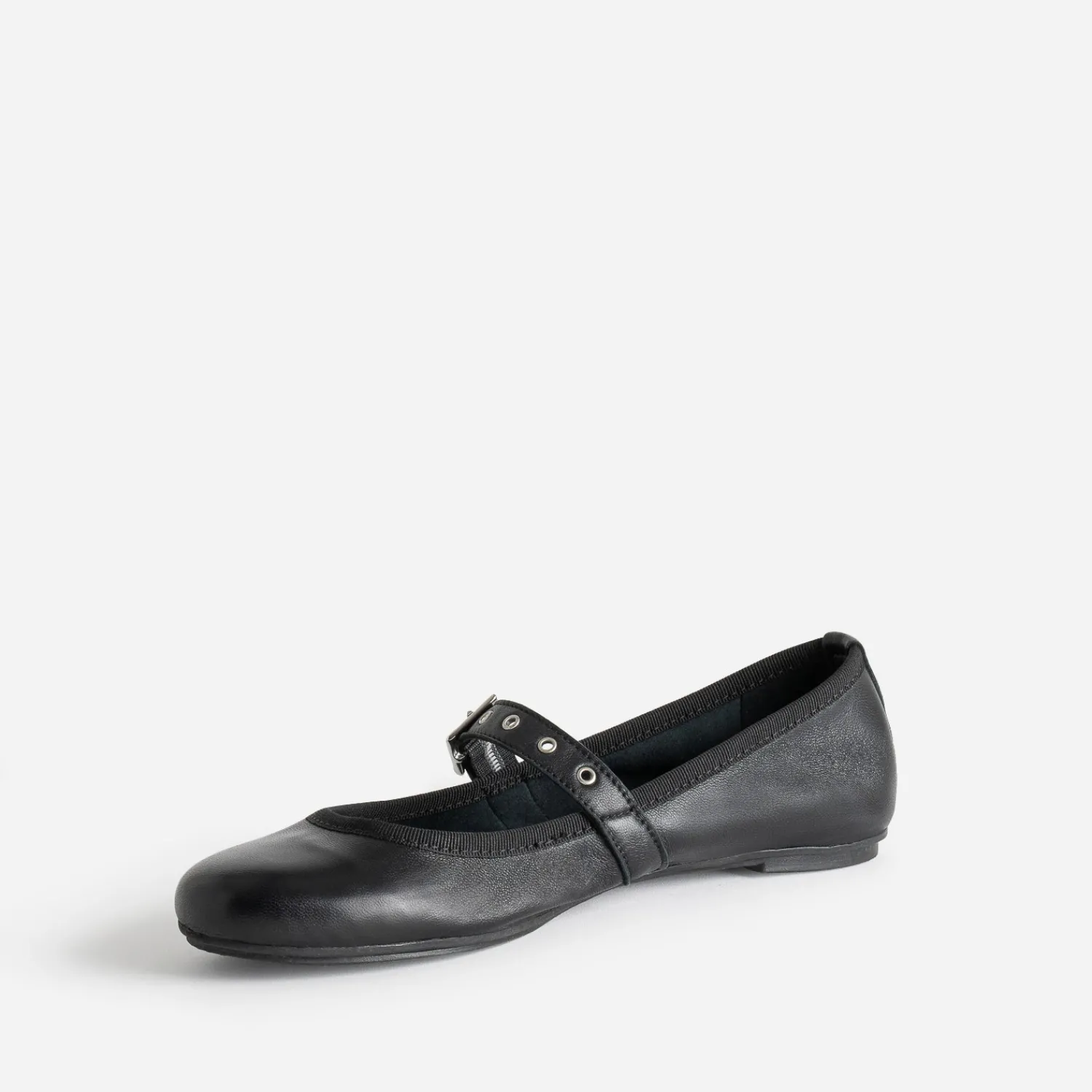 Eram Ballerines^Ballerine e en cuir avec bride à œillet NOIR