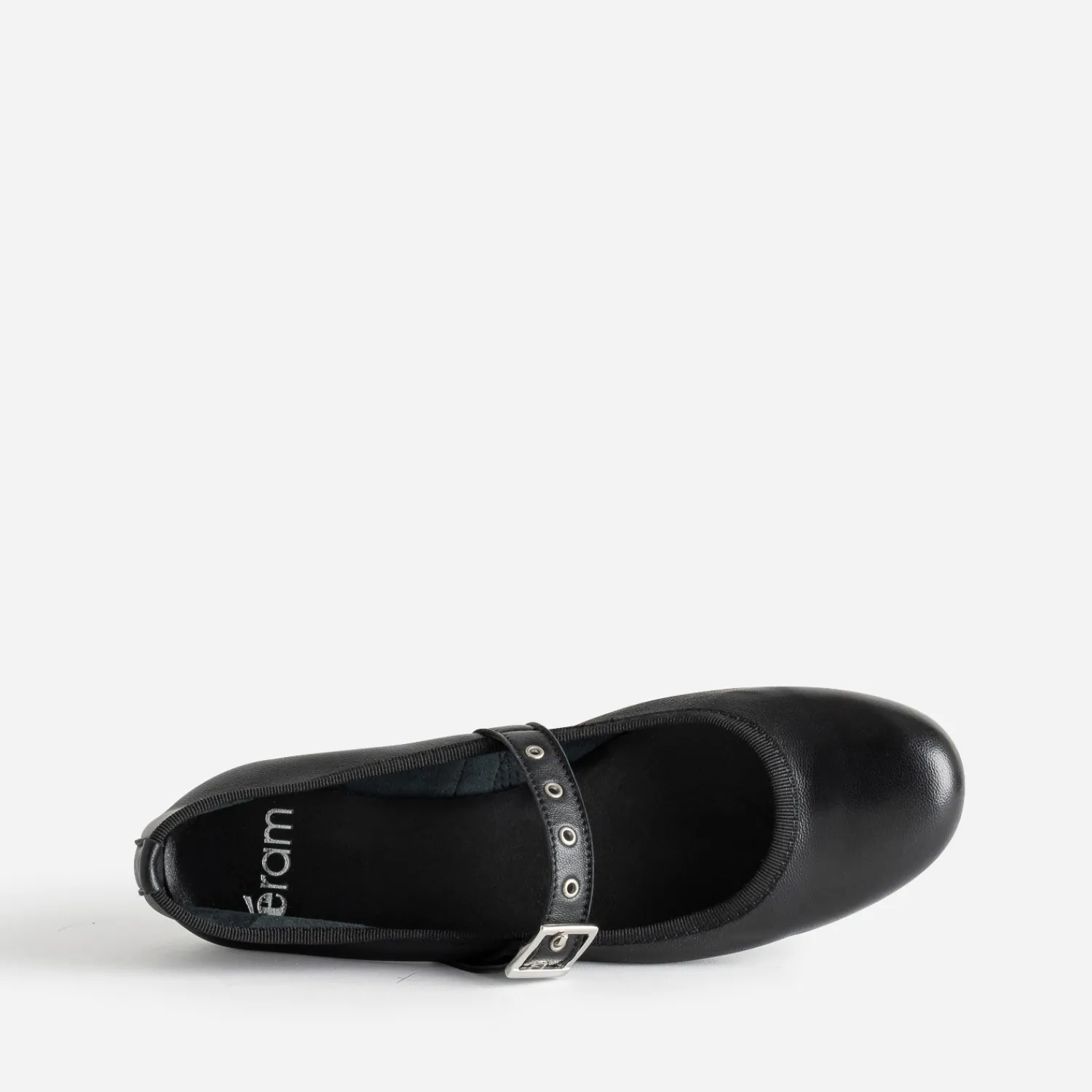 Eram Ballerines^Ballerine e en cuir avec bride à œillet NOIR
