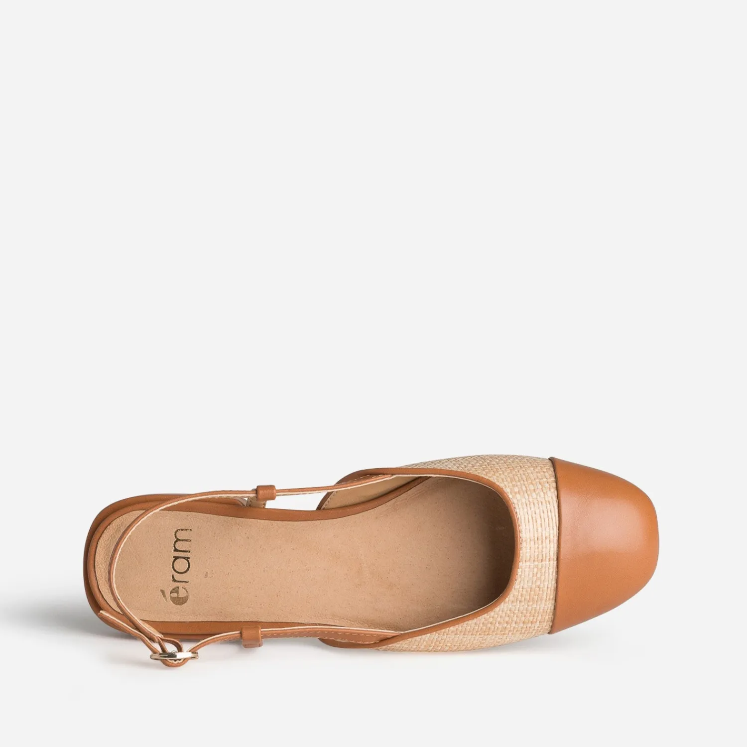 Eram Ballerines^Ballerine slingback tressée bout camel BEIGE