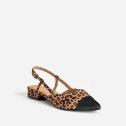 Eram Ballerines^Ballerine slingback beige effet léopard IMPRIME