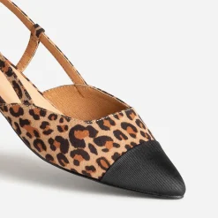 Eram Ballerines^Ballerine slingback beige effet léopard IMPRIME