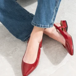 Eram Ballerines^Ballerine slingback vernie ROUGE