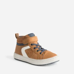 Buggy Chaussures Montantes^Basket camel, écru et marine COGNAC