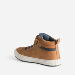 Buggy Chaussures Montantes^Basket camel, écru et marine COGNAC