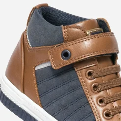 Buggy Chaussures Montantes^Basket camel et grise BLEU