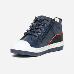 Buggy Chaussures Montantes^Basket marine zippée BLEU