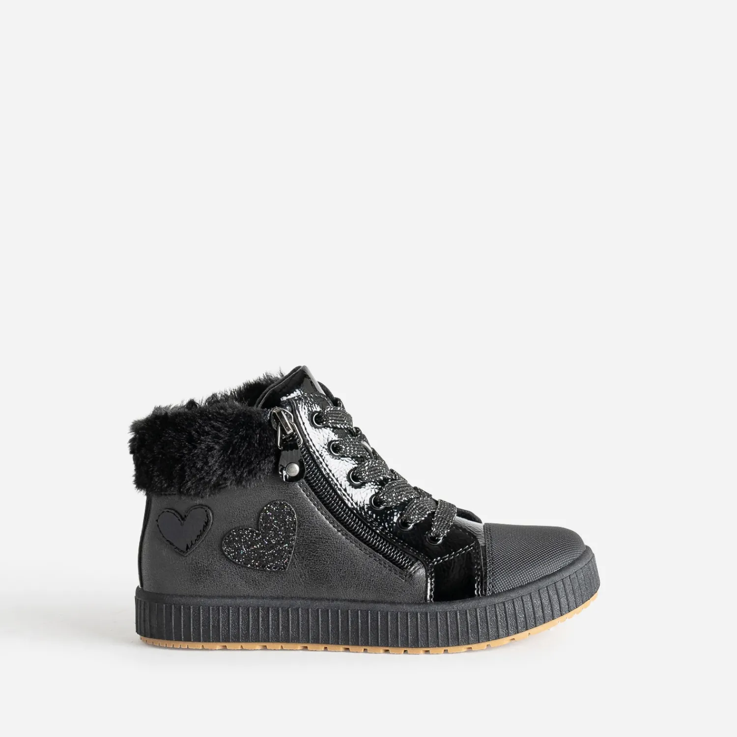 Buggy Boots^Basket e détails cœurs NOIR