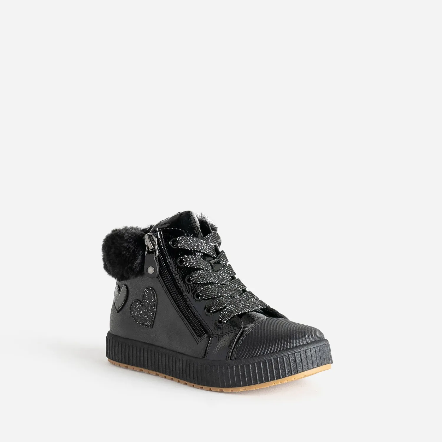 Buggy Boots^Basket e détails cœurs NOIR
