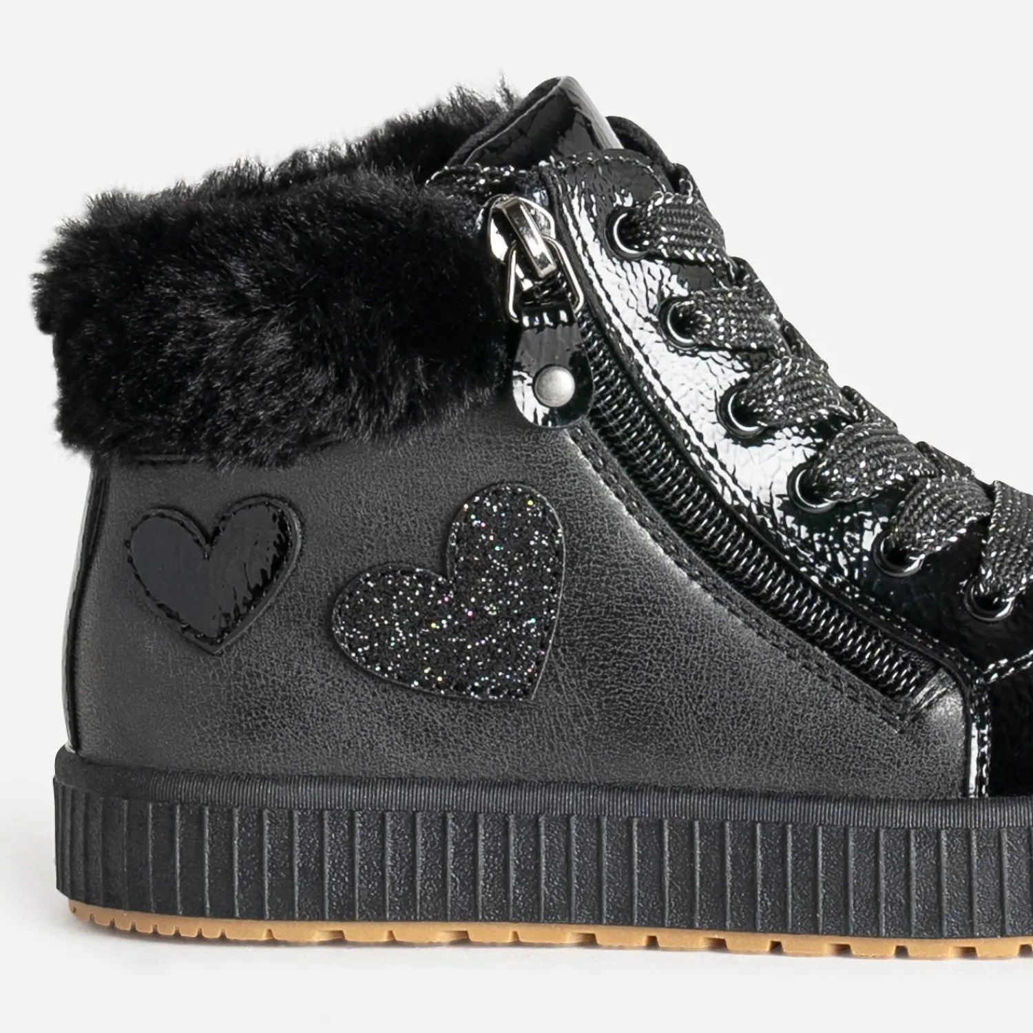 Buggy Boots^Basket e détails cœurs NOIR