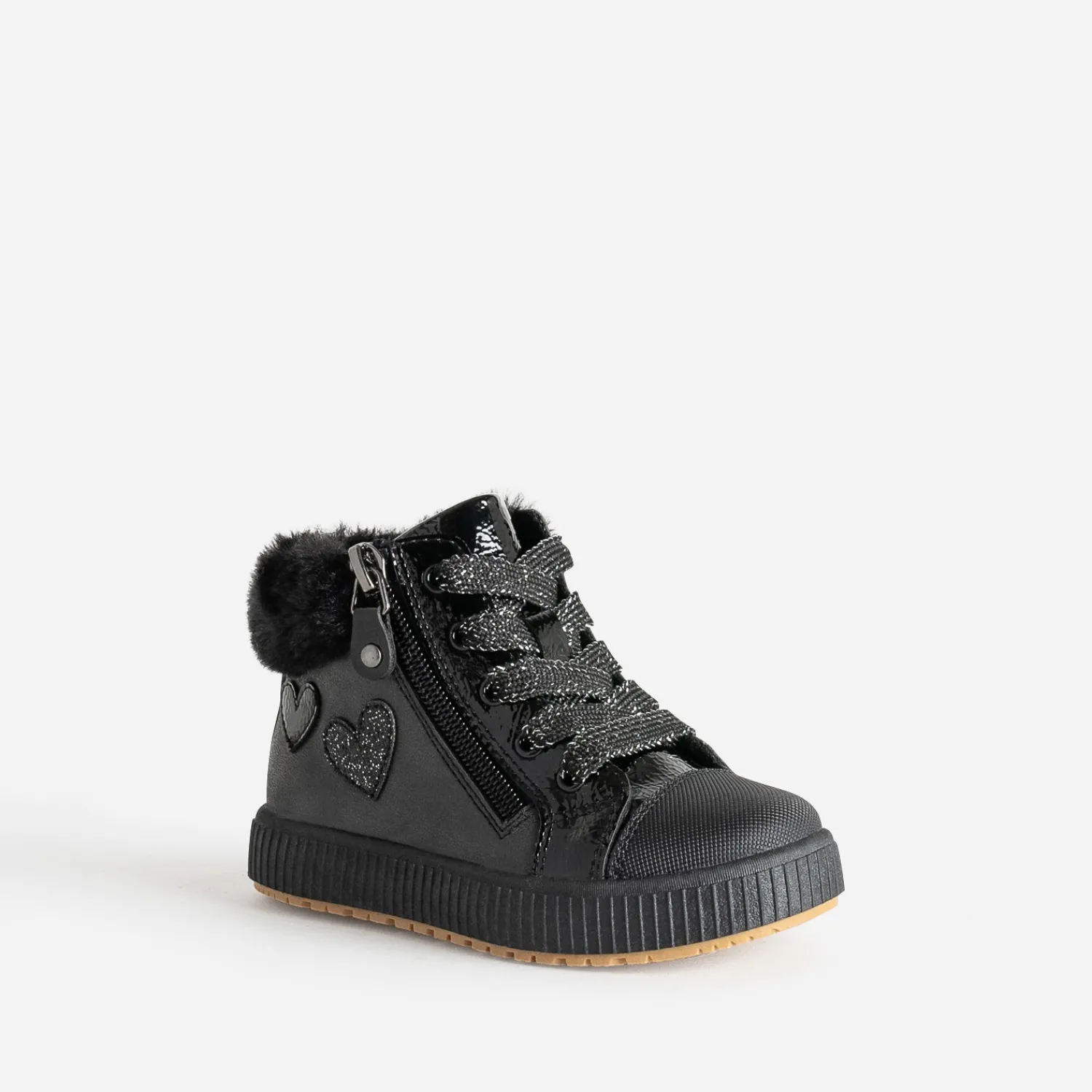Buggy Boots^Basket e détails cœurs NOIR