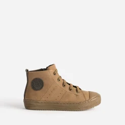 Buggy Chaussures Montantes^Basket éco-conçue camel en cuir COGNAC