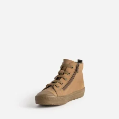 Buggy Chaussures Montantes^Basket éco-conçue camel en cuir COGNAC