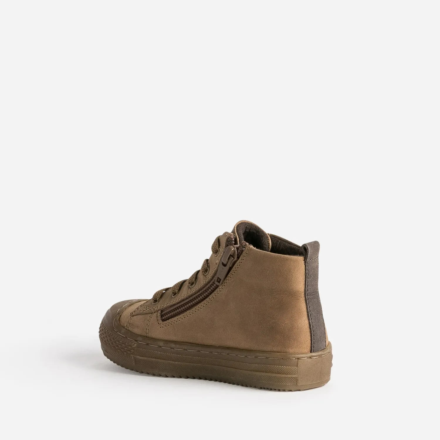 Buggy Chaussures Montantes^Basket éco-conçue marron en cuir COGNAC