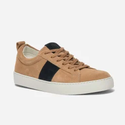 Eram Baskets/Tennis^Basket et marine en cuir velours éco-conçue COGNAC