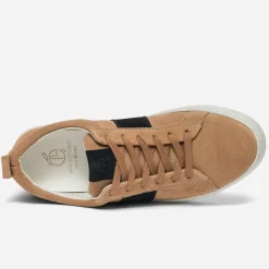 Eram Baskets/Tennis^Basket et marine en cuir velours éco-conçue COGNAC