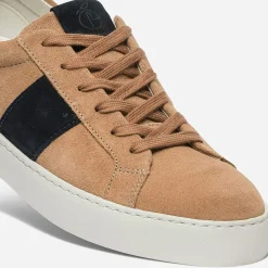 Eram Baskets/Tennis^Basket et marine en cuir velours éco-conçue COGNAC