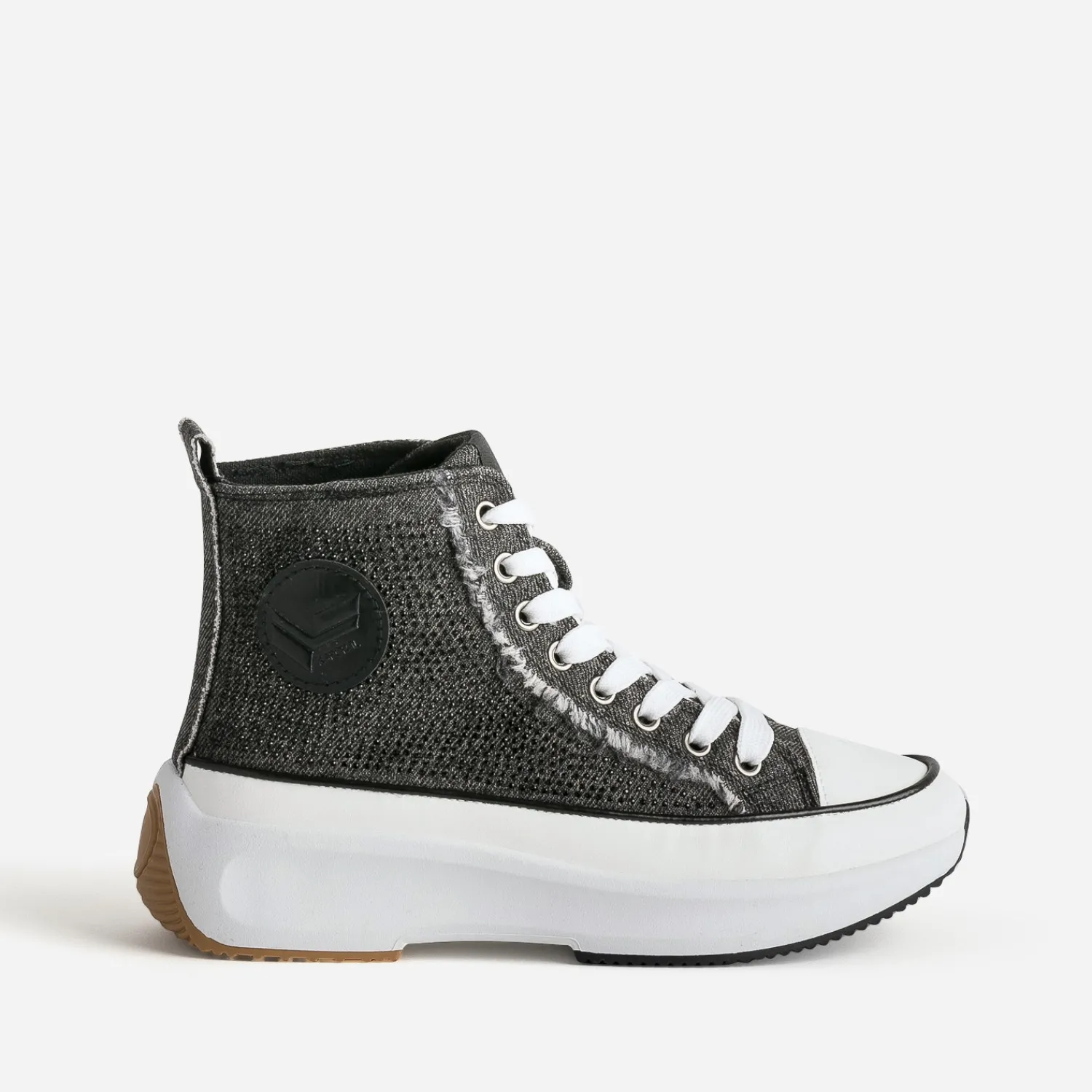 Kaporal Baskets^Basket e denim strassé à plateforme GRIS