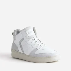 Eram Baskets/Tennis^Basket montante he et grise en cuir BLANC