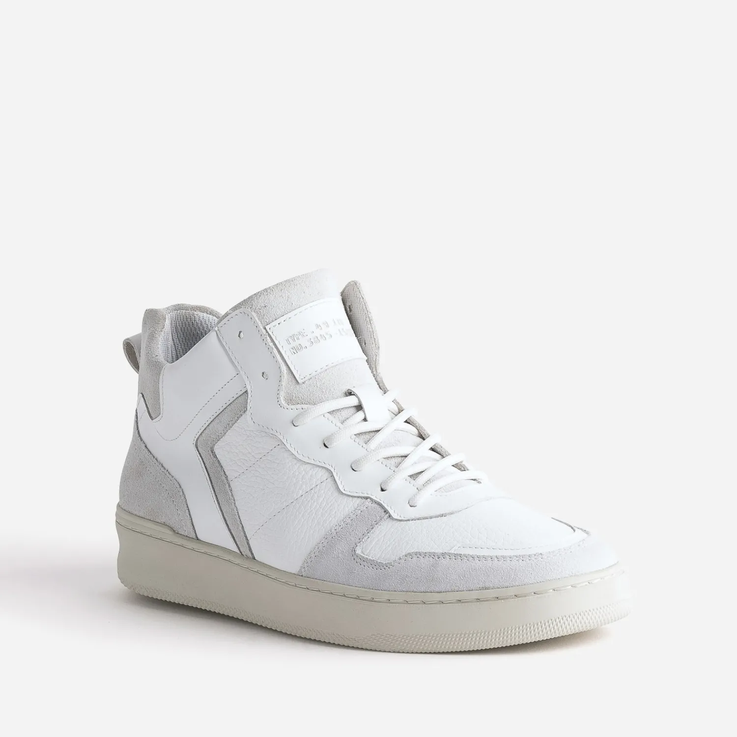 Eram Baskets/Tennis^Basket montante he et grise en cuir BLANC