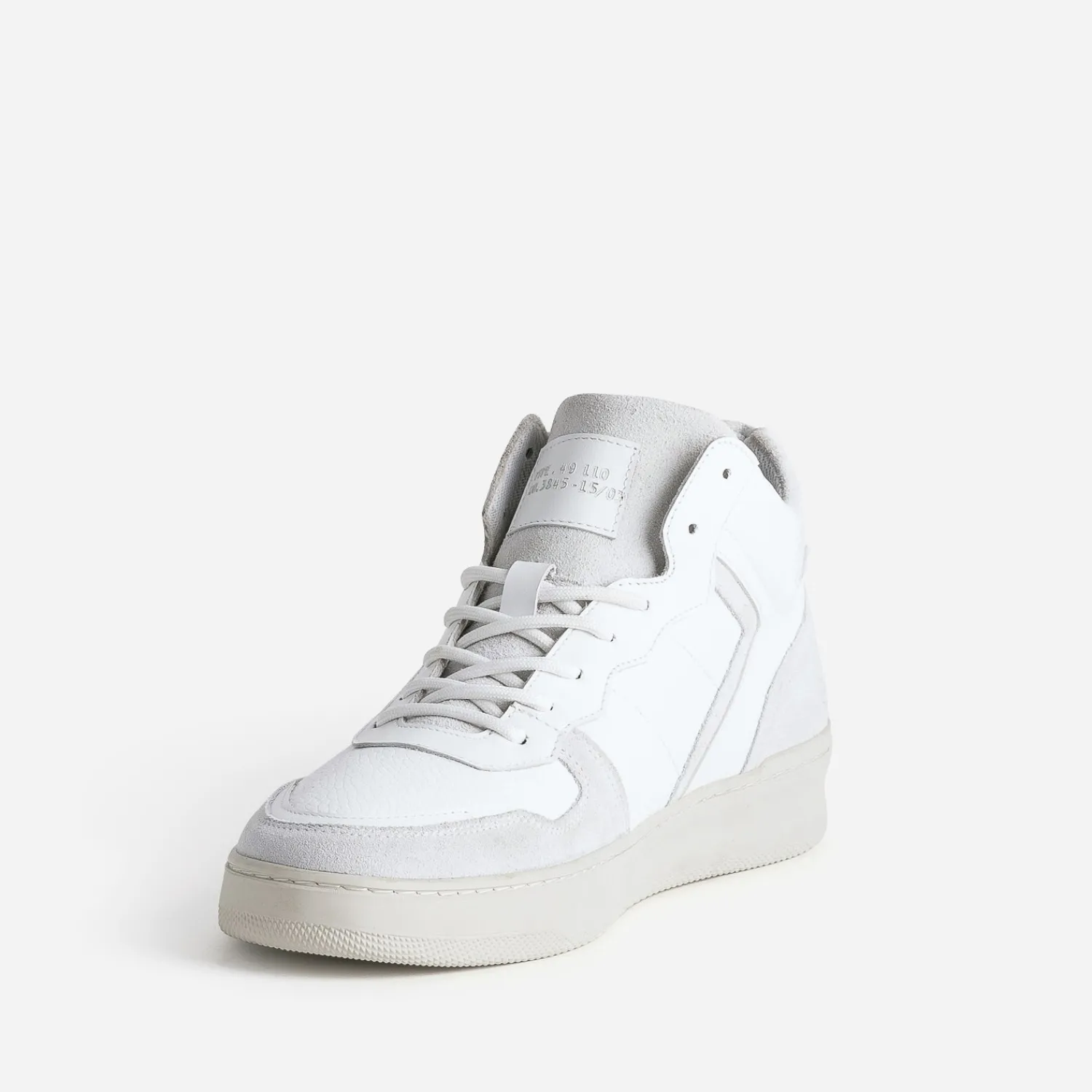 Eram Baskets/Tennis^Basket montante he et grise en cuir BLANC