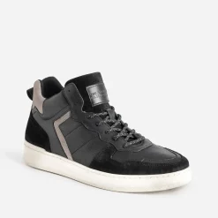 Eram Baskets/Tennis^Basket montante e et grise en cuir NOIR