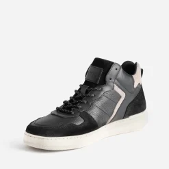 Eram Baskets/Tennis^Basket montante e et grise en cuir NOIR