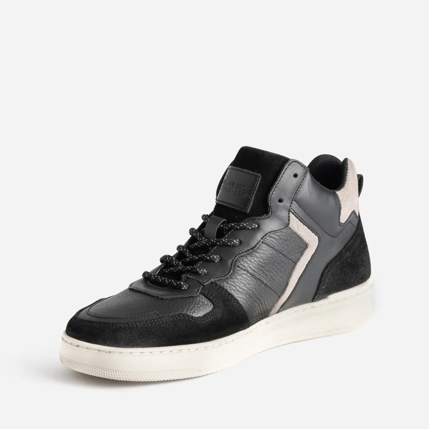 Eram Baskets/Tennis^Basket montante e et grise en cuir NOIR