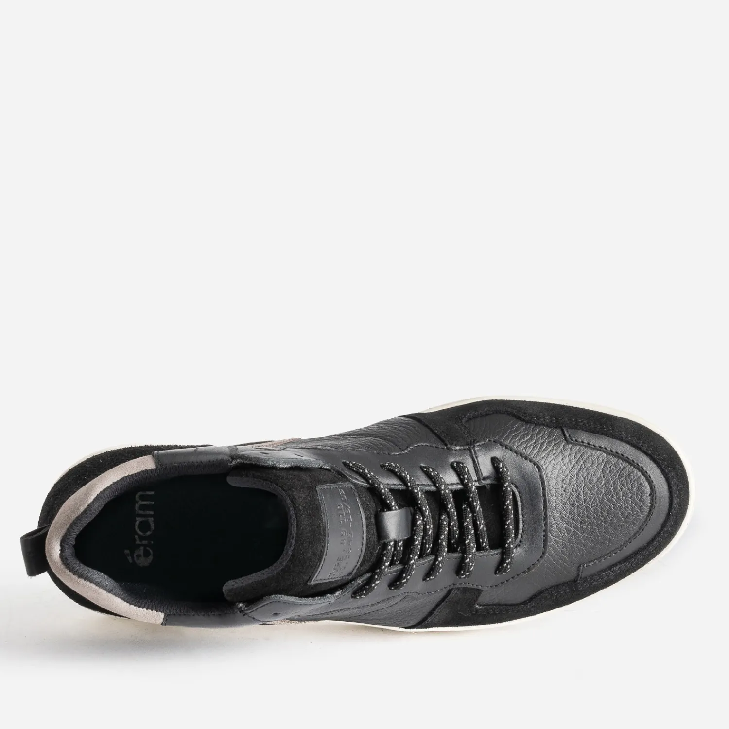 Eram Baskets/Tennis^Basket montante e et grise en cuir NOIR