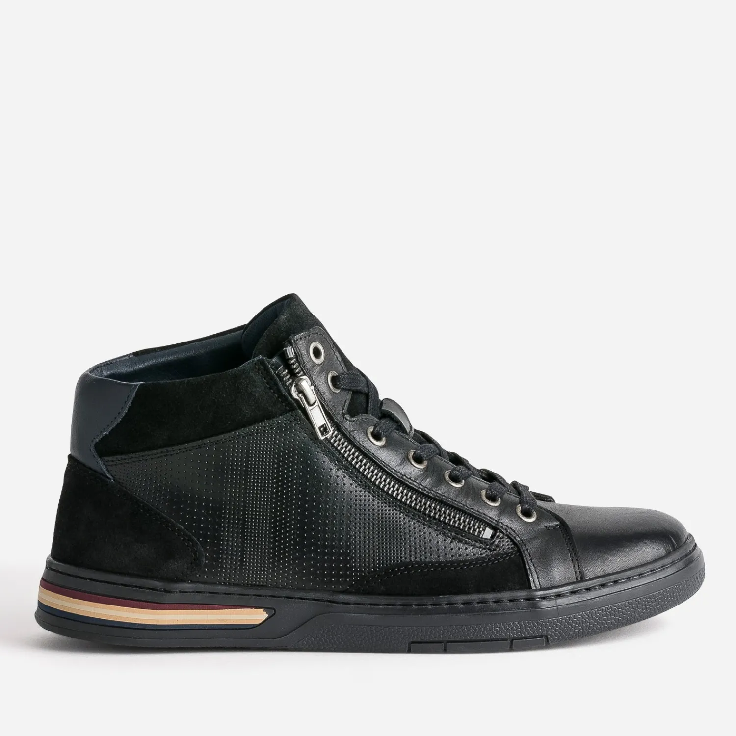 Eram Boots|Baskets/Tennis^Basket noire cuir COGNAC