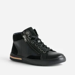 Eram Boots|Baskets/Tennis^Basket noire cuir COGNAC
