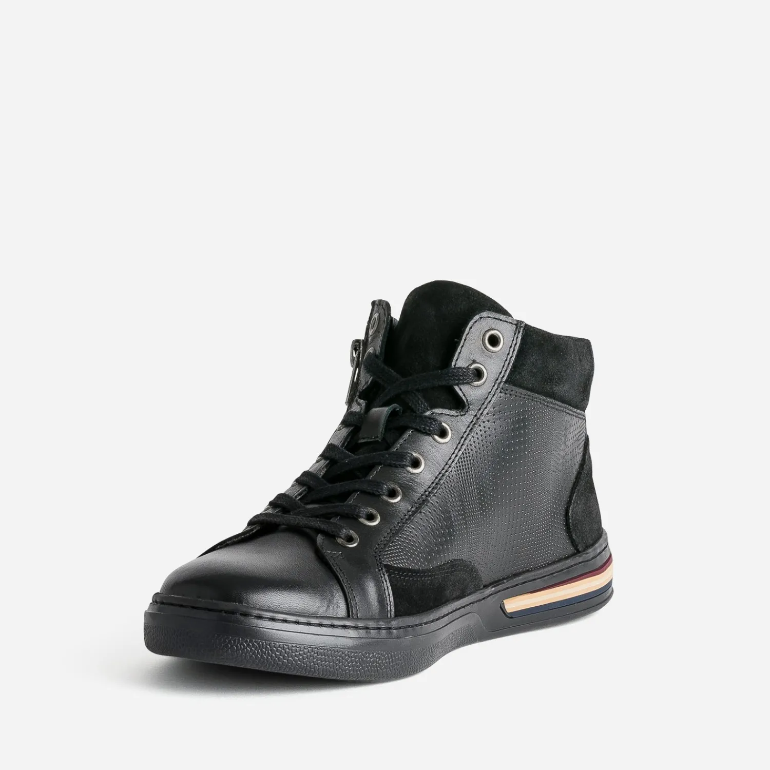 Eram Boots|Baskets/Tennis^Basket noire cuir COGNAC