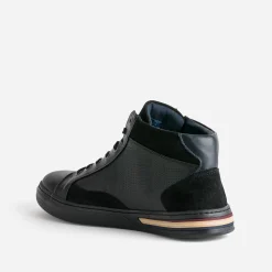Eram Boots|Baskets/Tennis^Basket noire cuir COGNAC