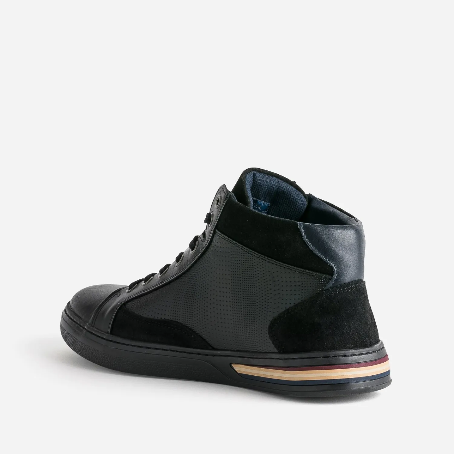 Eram Boots|Baskets/Tennis^Basket noire cuir COGNAC