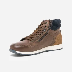 Redskins Boots|Baskets/Tennis^Basket marron en cuir COGNAC