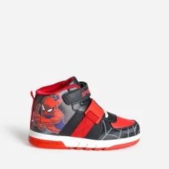 703 Baskets^Basket SPIDER-MAN e et rouge lumineuse NOIR