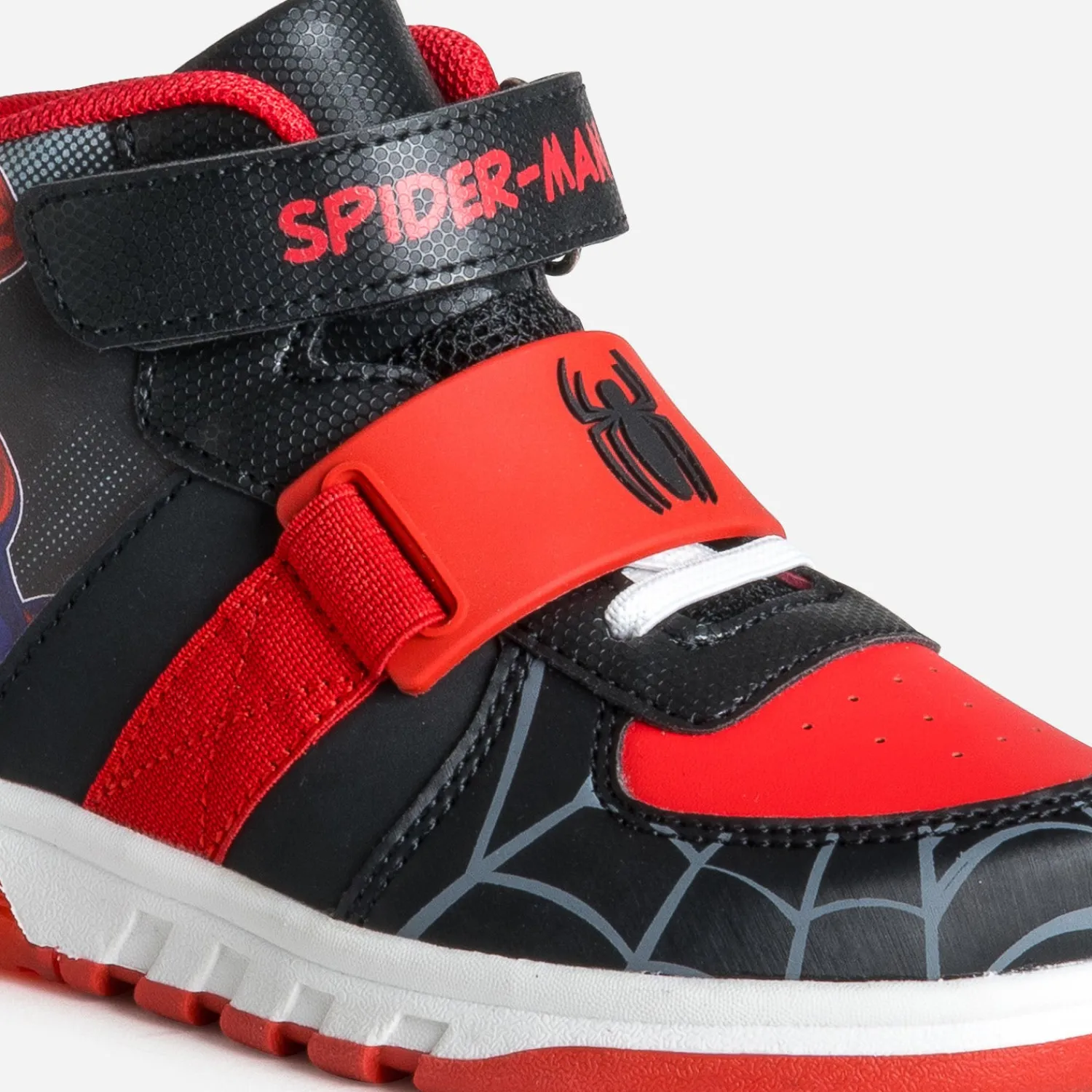 703 Baskets^Basket SPIDER-MAN e et rouge lumineuse NOIR