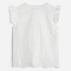 Texto T-Shirts^Blouse he broderies anglaises BLANC