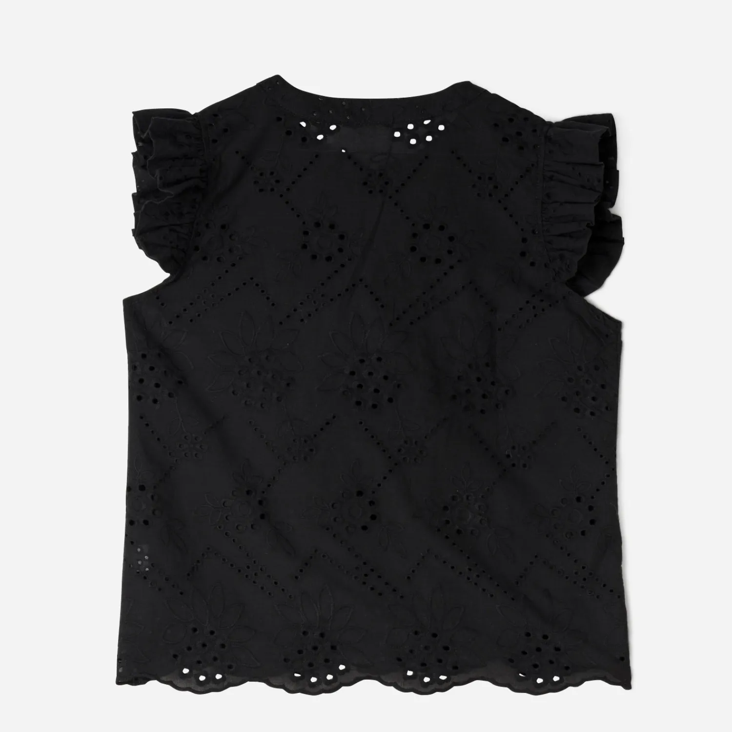 Texto T-Shirts^Blouse e broderies anglaises NOIR