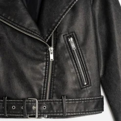 Texto Vestes & Gilets^Blouson esprit motard NOIR