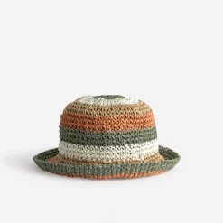 Texto Chapeaux, Bonnets & Casquettes^Bob beige paille papier rayures MULTICOLORE
