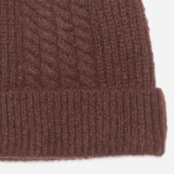 Eram Chapeaux, Bonnets & Casquettes^Bonnet bordeaux en tricot torsades ROUGE