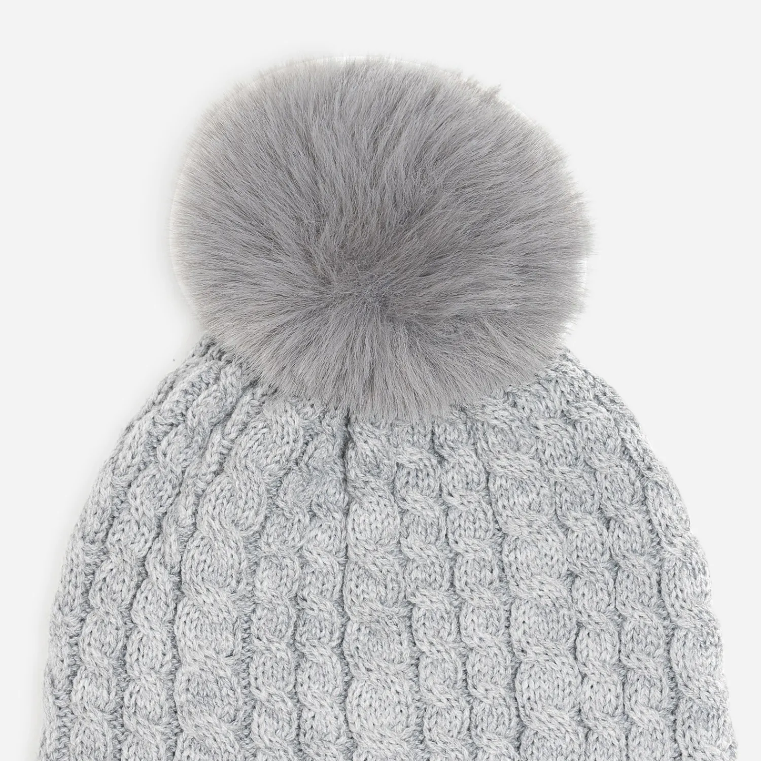 Eram Chapeaux, Bonnets & Casquettes^Bonnet tricot à torsades et pompon GRIS