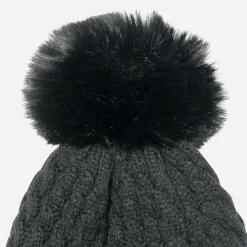 Eram Chapeaux, Bonnets & Casquettes^Bonnet TEXTO en tricot torsadé à pompon NOIR