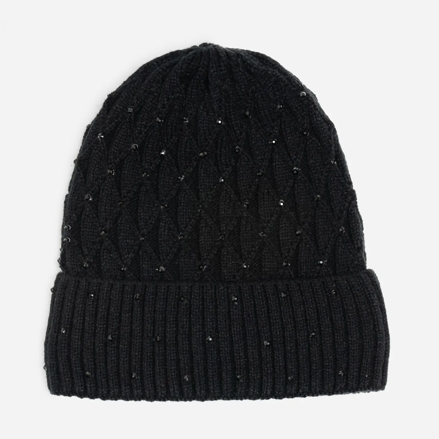Texto Chapeaux, Bonnets & Casquettes^Bonnet tricot brodé strass s NOIR